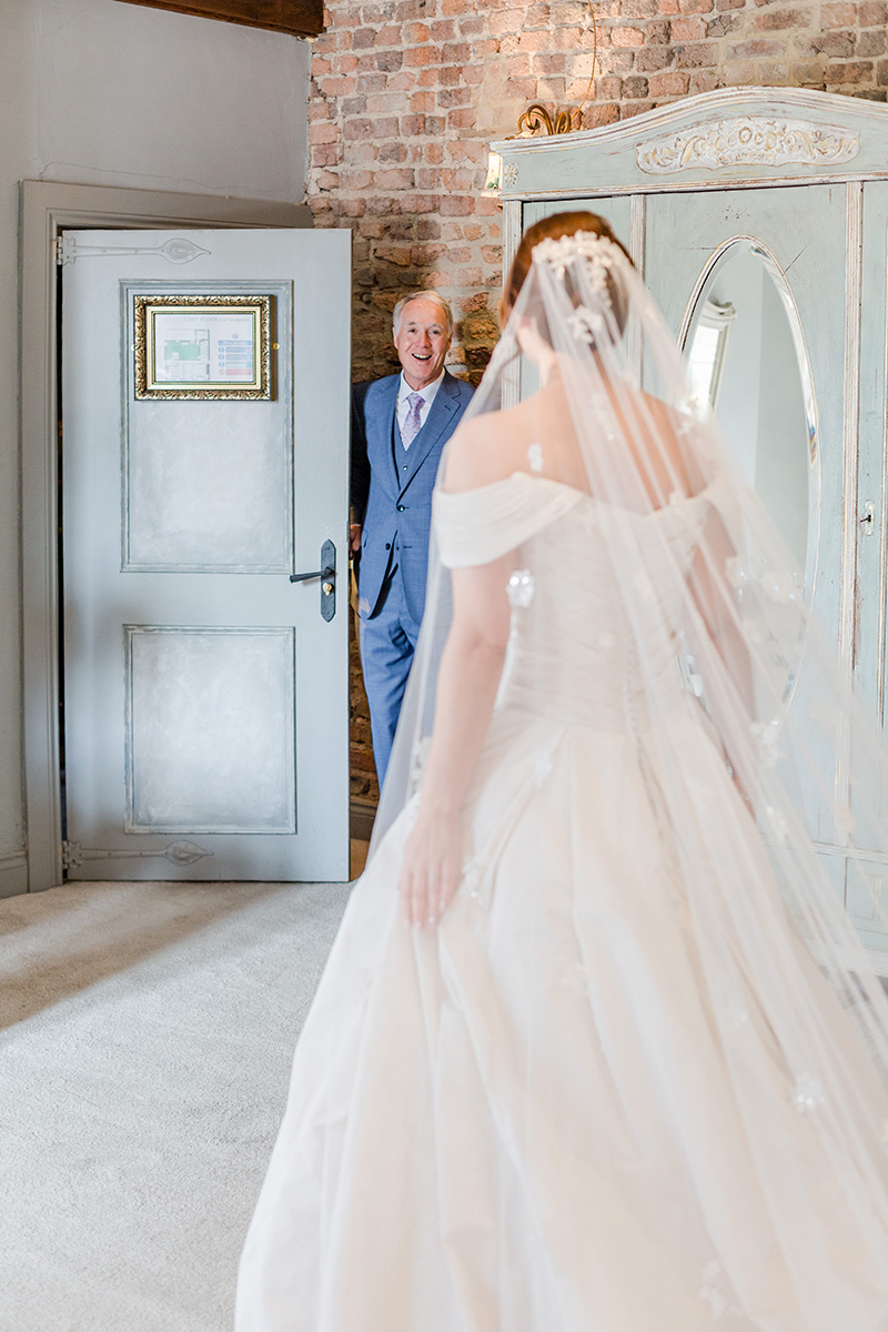 father of bride arrives to see her for first time