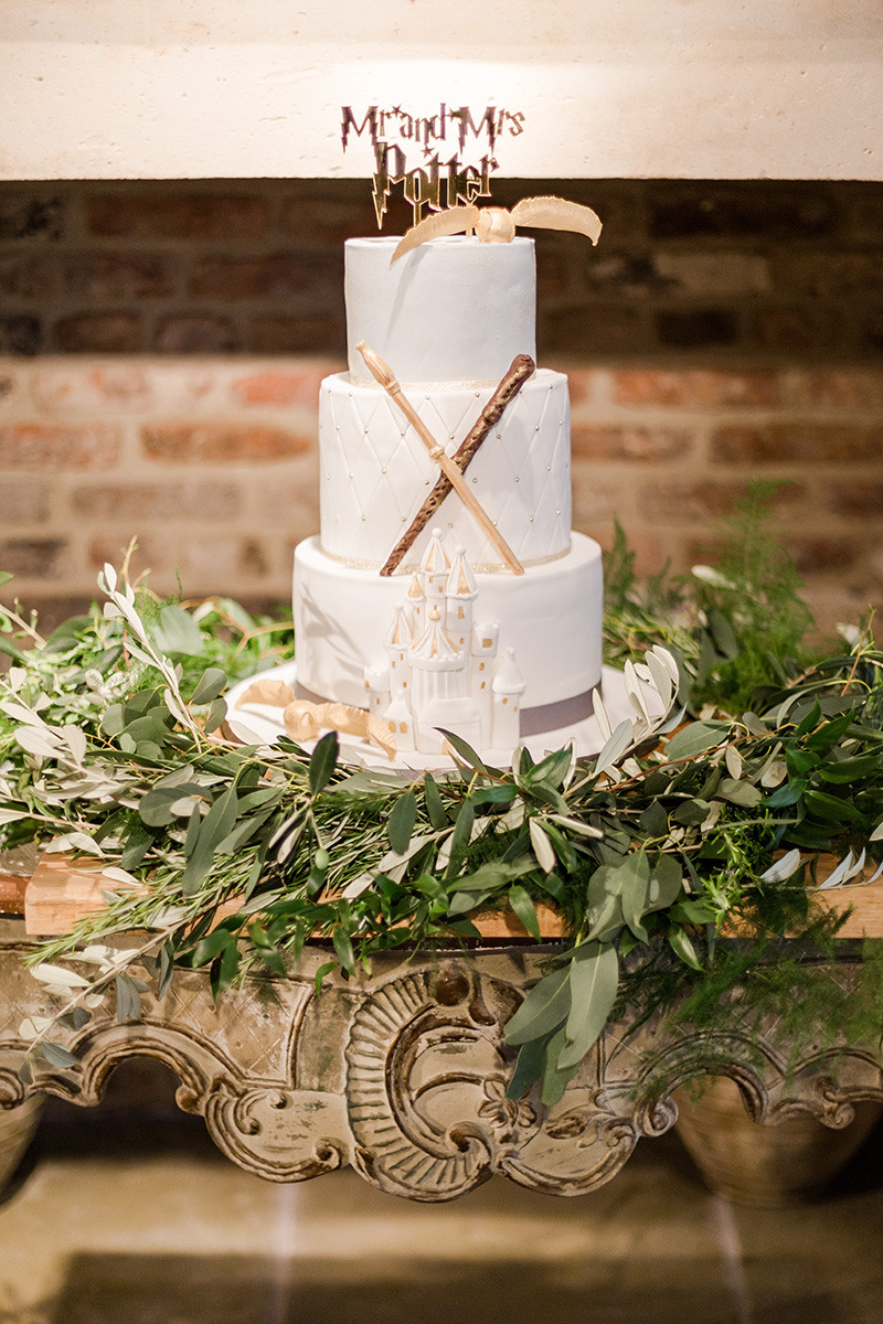 elegant Harry Potter three tier cake