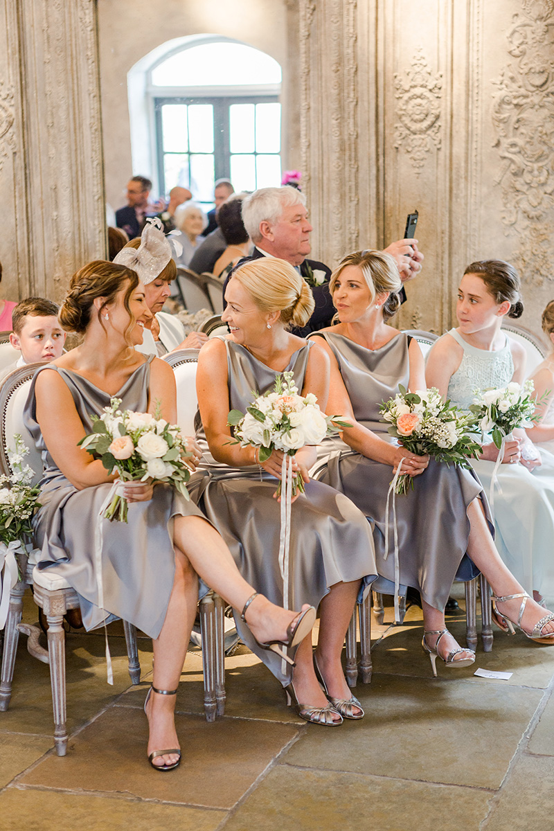 bridesmaids sat chatting together