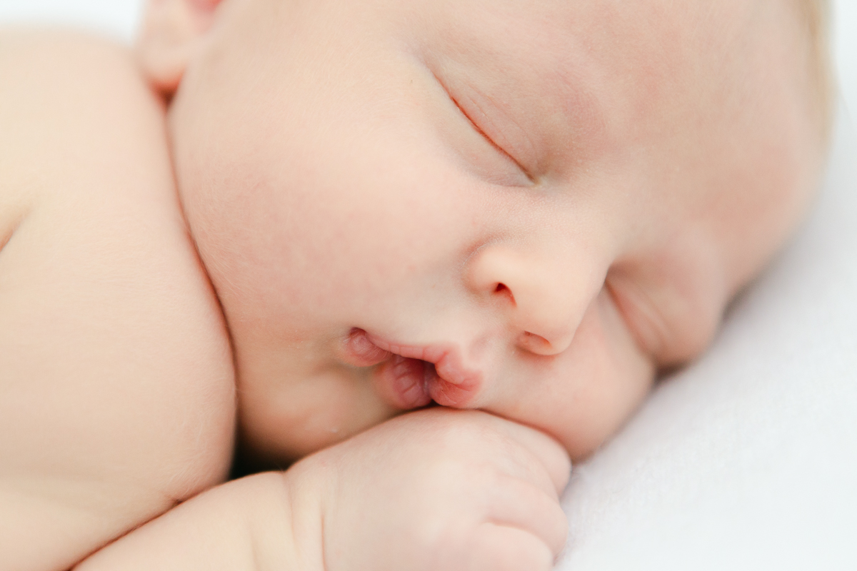 closeup of sleeping baby lips